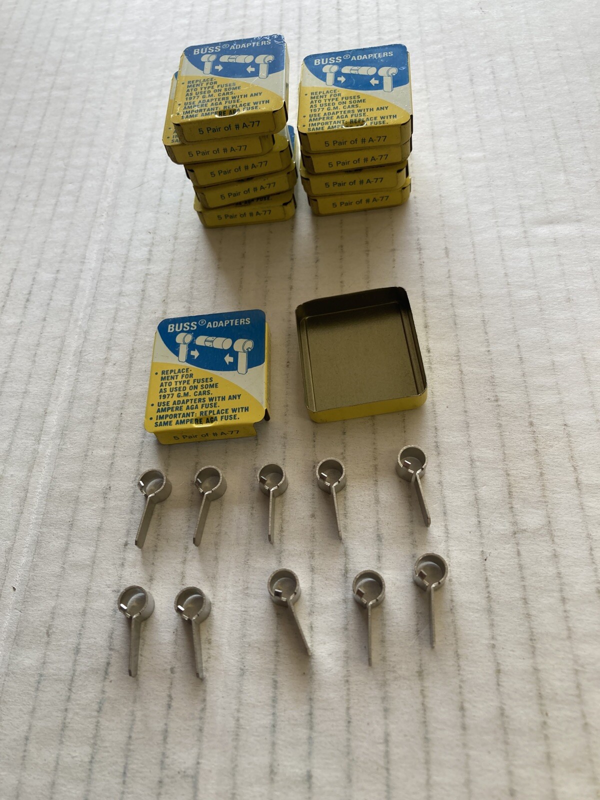NOS 77 No 50 GLASS Buss Fuses Replacement Kit ATO Fuse GM A-77 Adapters 10 PACKS