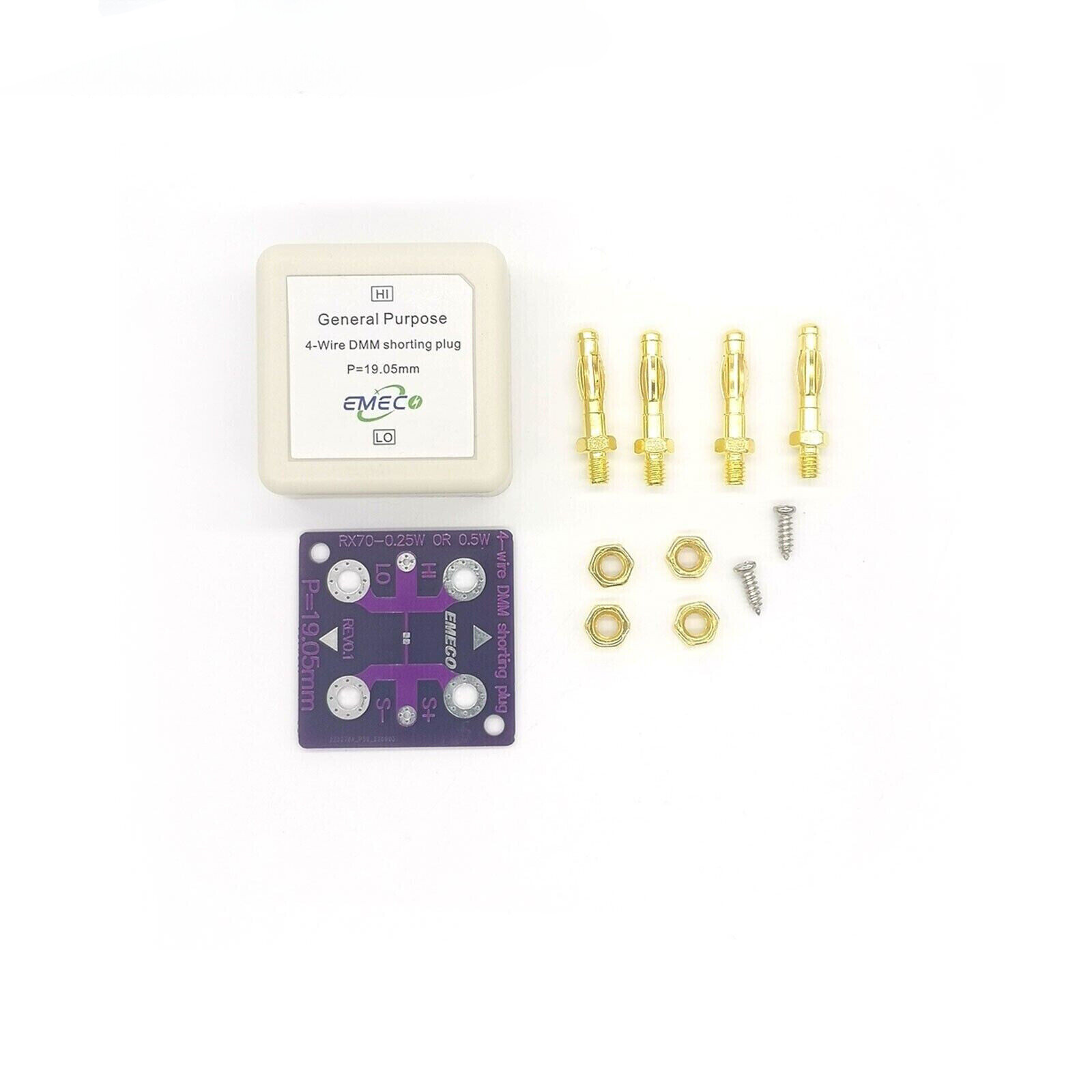 Unassembled General Purpose 4-Wire DMM Shorting Plug for 6-Bit & Half Multimeter