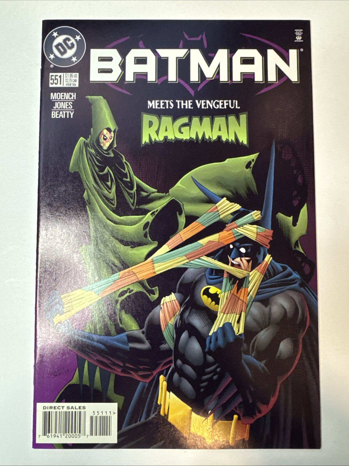 Batman #551: “Suit Of Evil Souls!” Ragman, DC Comics 1998 NM+