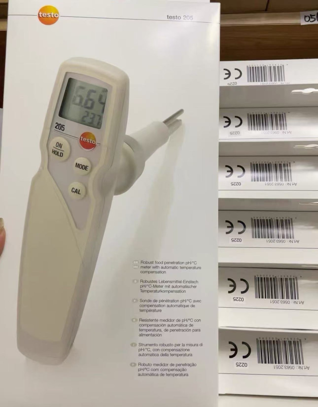 /Testo 205 PH Meter Tester measuring instrument probe head for food 0563 2051