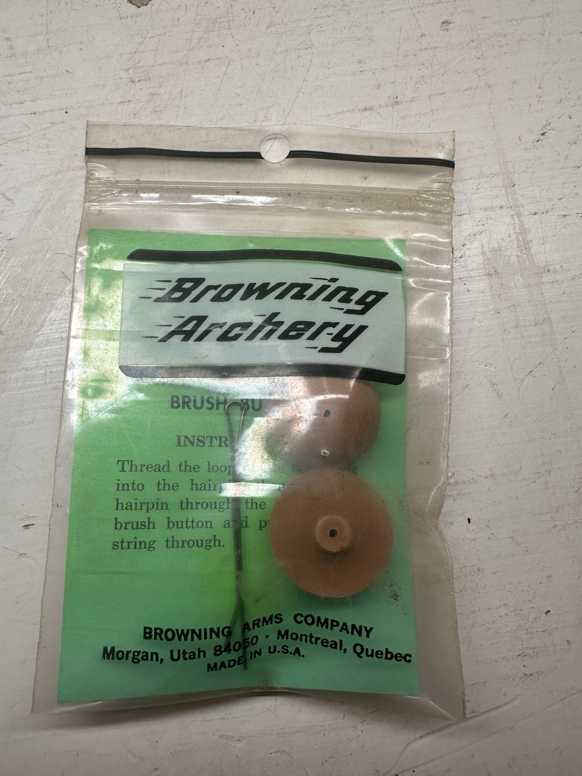 Brush Buttons 3 Pack Browning Archery Recurve Vintage New Old Stock Vibration