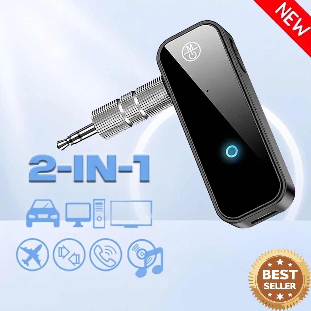USB Wireless Bluetooth 5.0 Transmitter Receiver 2in1 Audio Adapter 3.5mm Aux Car