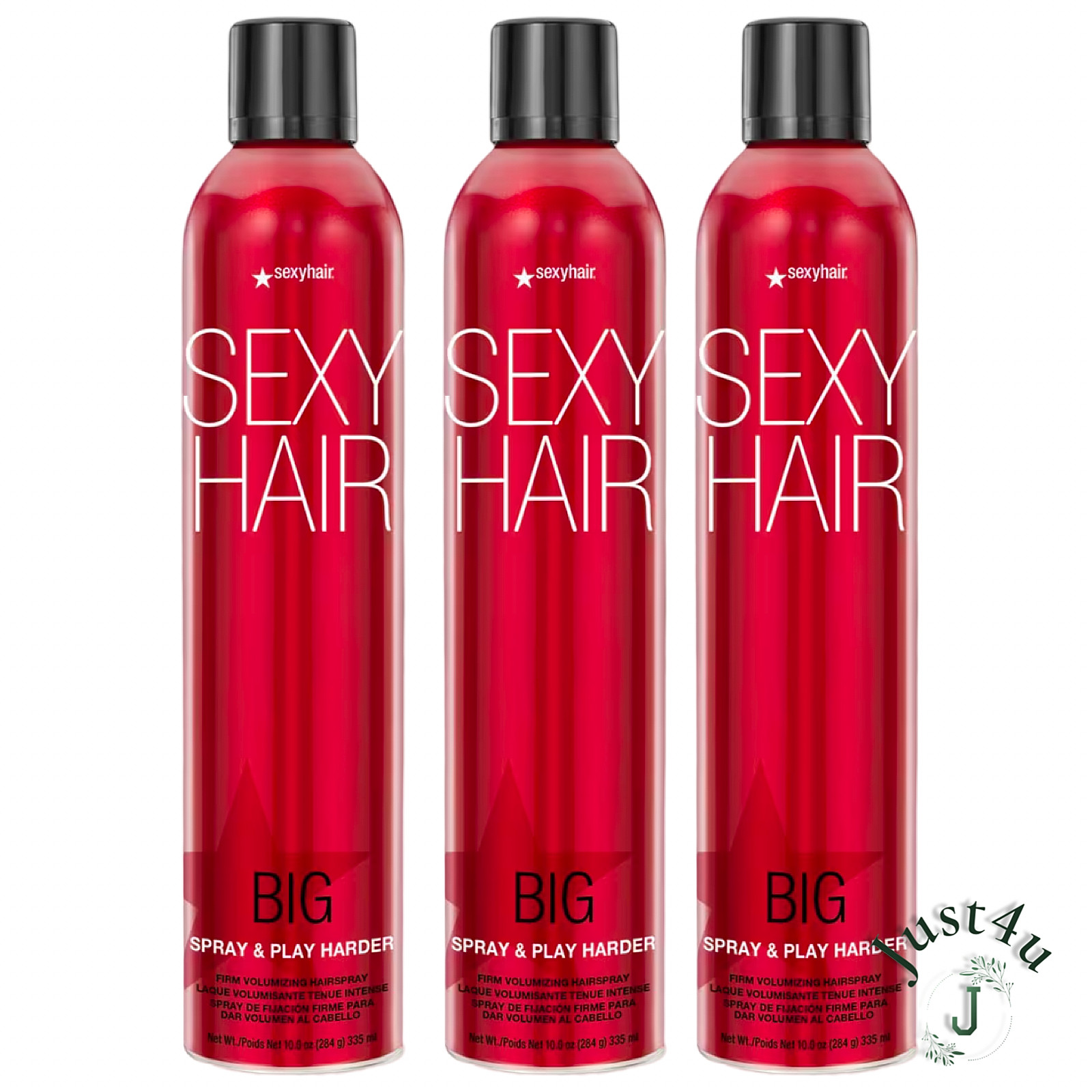 Sexy Hair Big Spray and Play Harder Firm Volumizing Hairspray, 10oz. (3PACK)