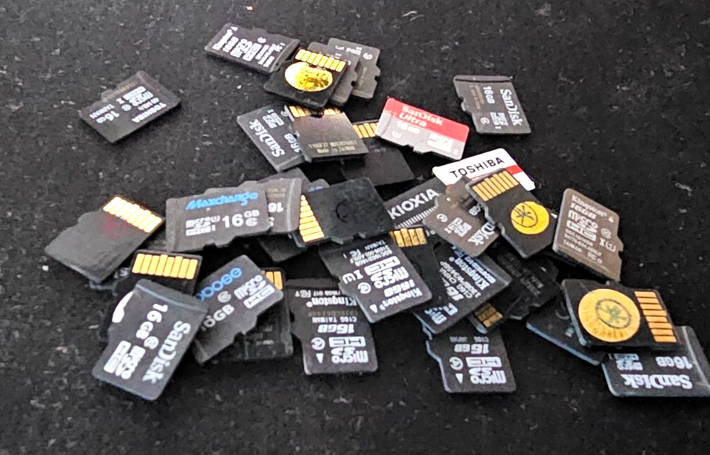10x 16gb Micro SD cards, various brands, job lot - all used
