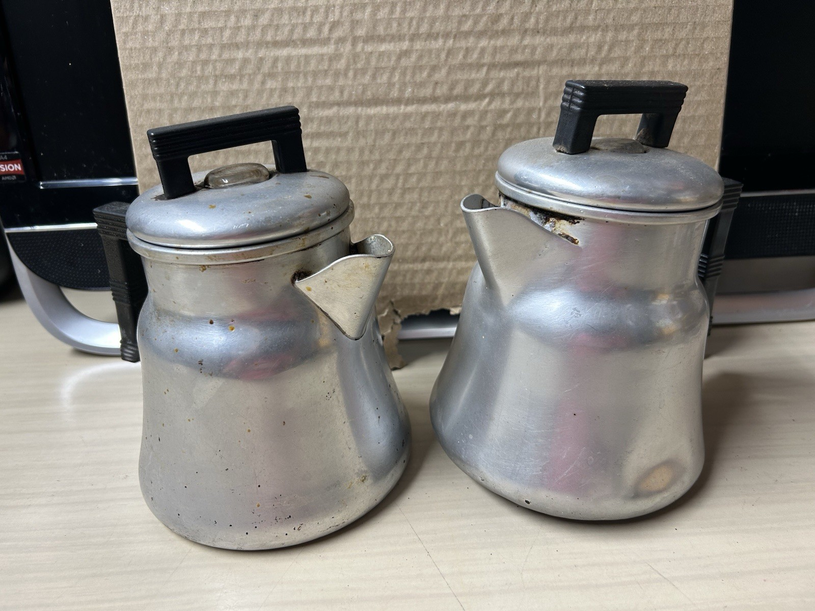 Wear-Ever Aluminum 3004 Glass Bubble Knob  Coffee Pot Percolator (two Units )
