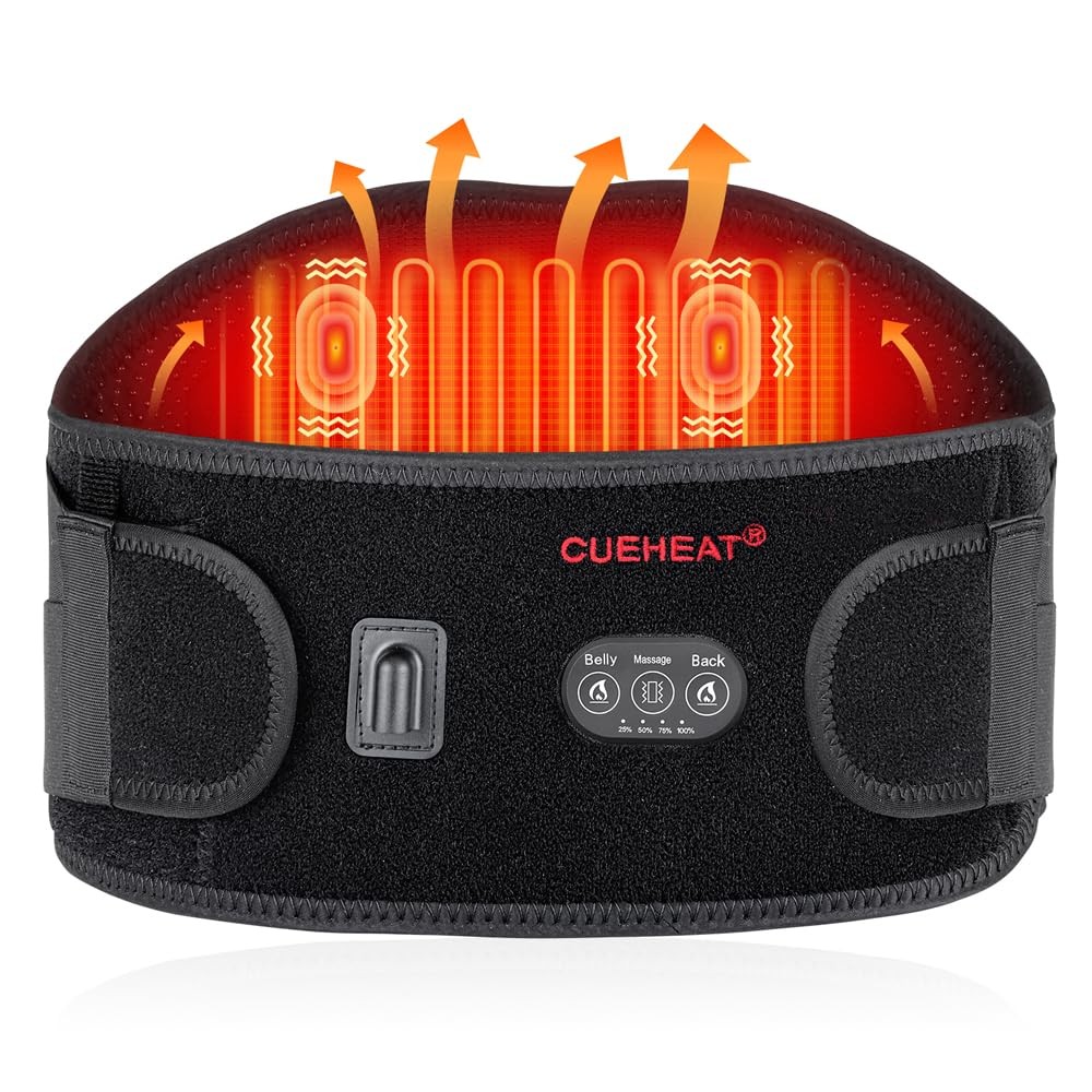 CUEHEAT Heated Waist Belt, Dual-Zone Back and 45 inches, Black Upgraded 2