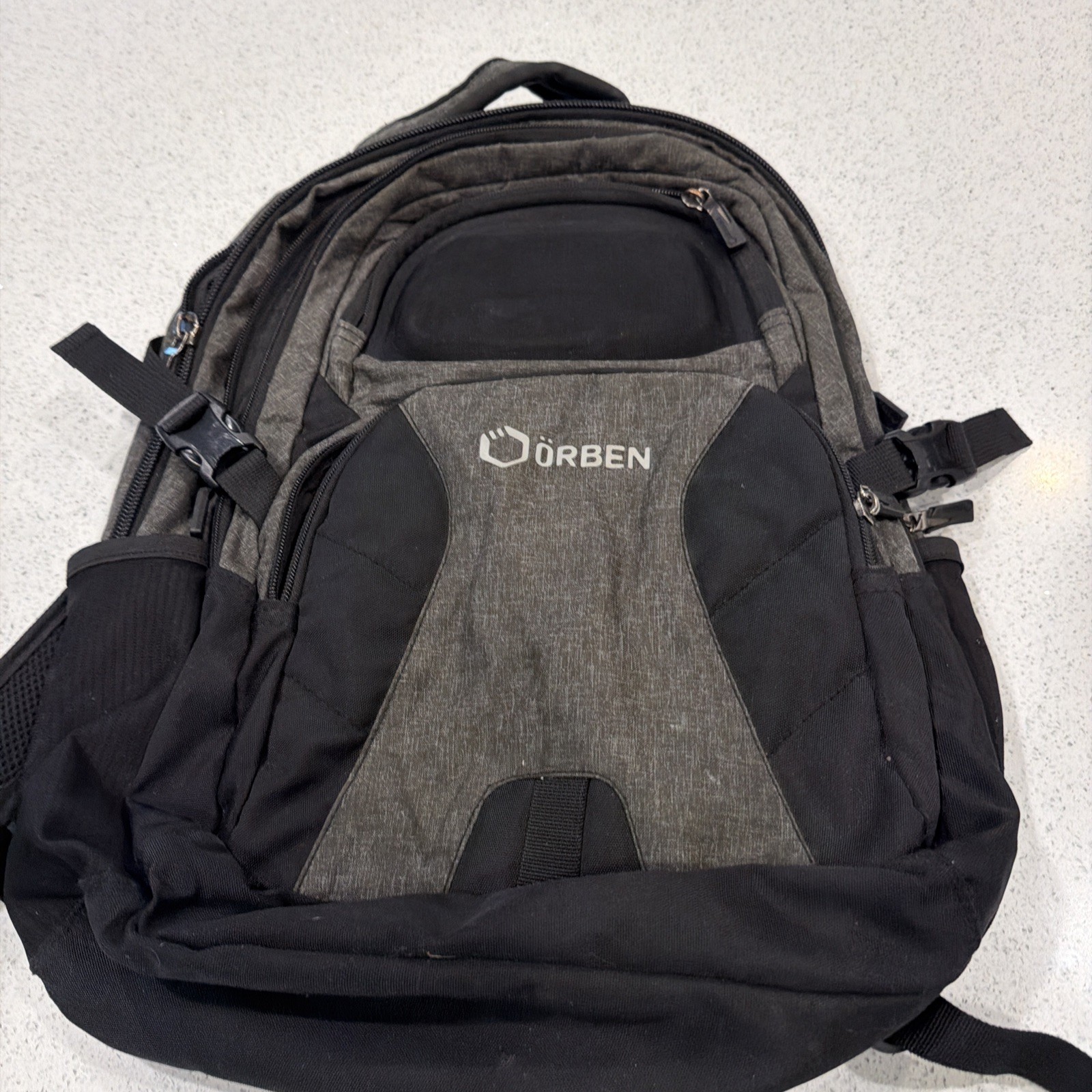 Örben Heather Black Hiking Treasure Backpack Polyester Zip OR170-04024BLK9