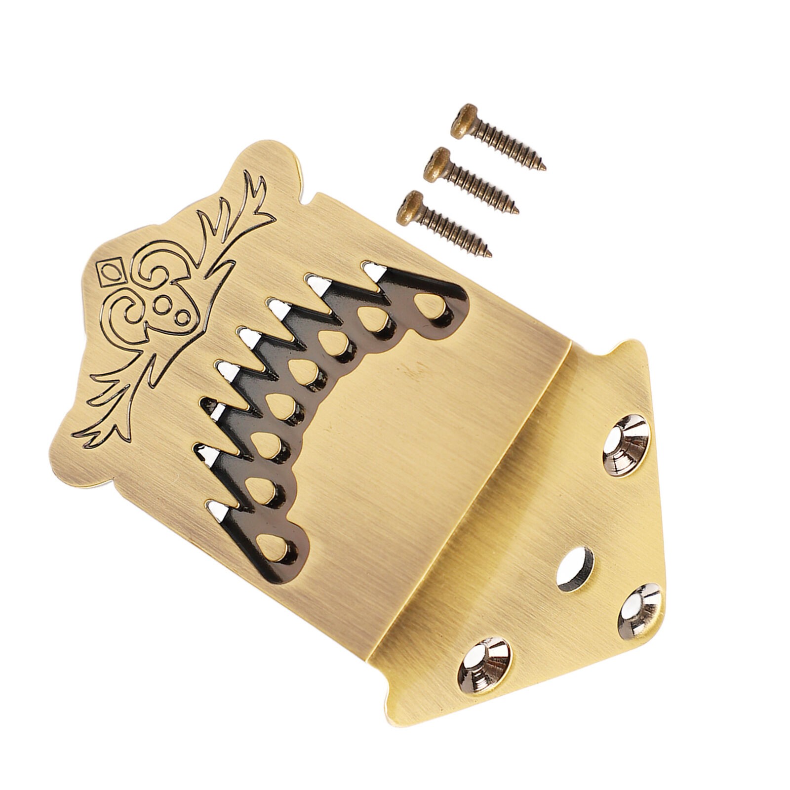 Bronze 8 String Mandolin Tailpiece Feather Pattern Metal Mandolin Music Part