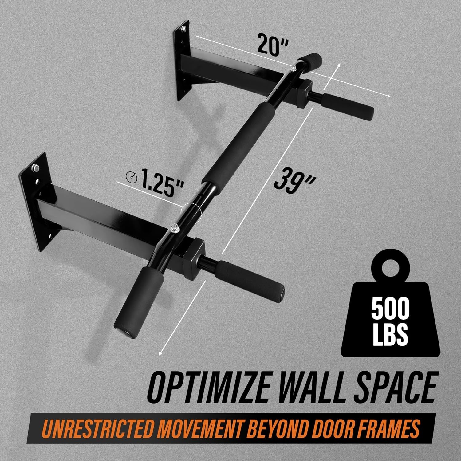 Pull Up Bar Wall Mounted - Multifunctional Wall Mounted Pull Up Bar for Home ...