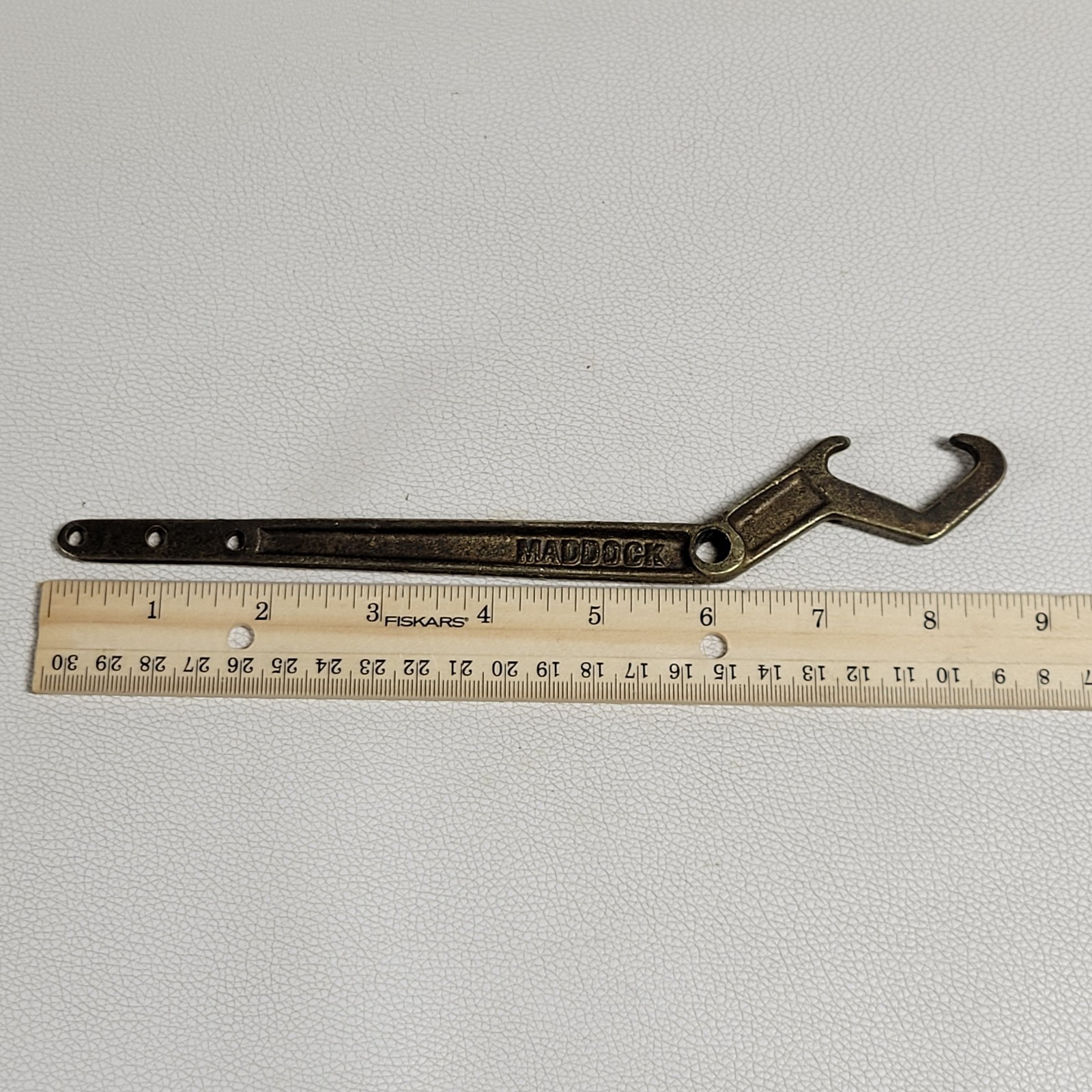 Maddock Brass Spanner Bung Hose Wrench 8.75" Vintage Tool