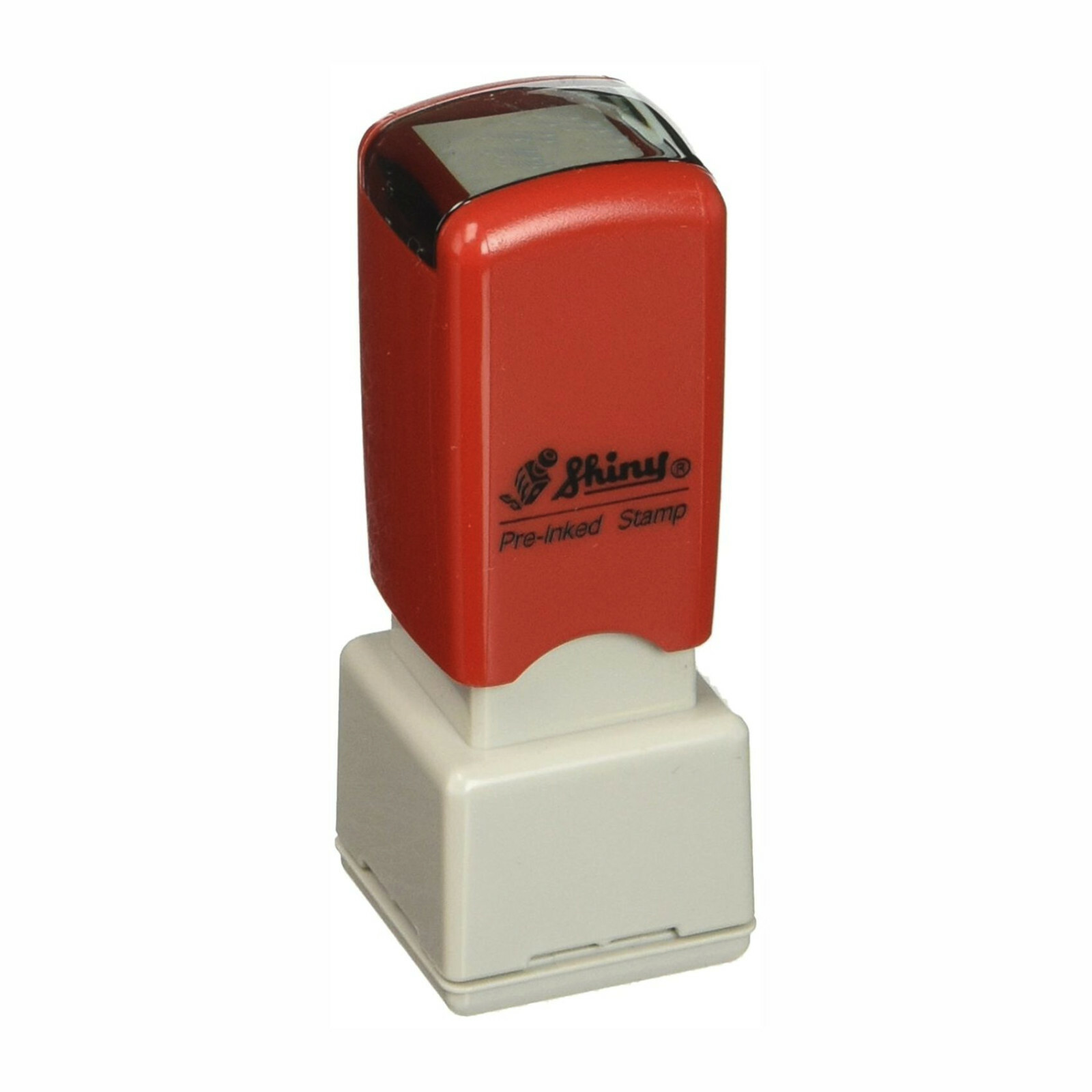 INITIAL HERE Stamp, Pre-inked Red, Shiny Brand, Round 5/8" Diameter Imprint