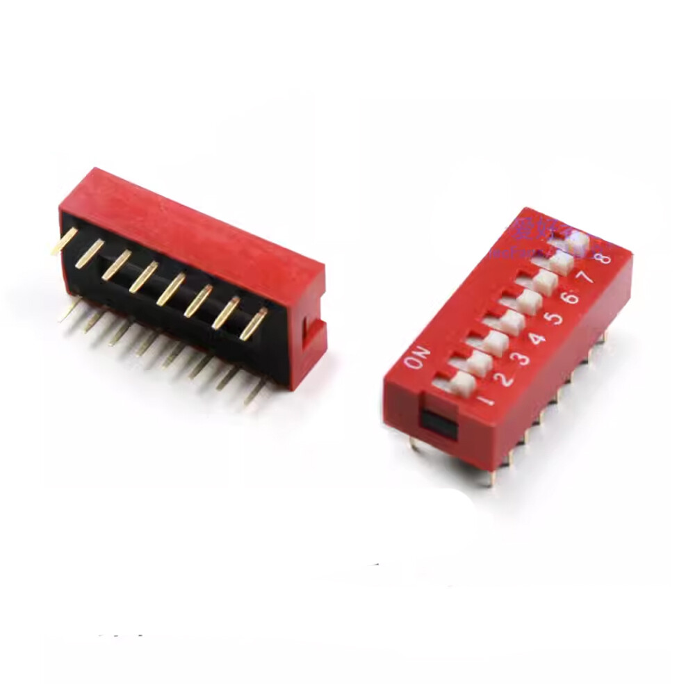 10PCS Slide Type Switch Module 7-Bit 2.54mm 8Position Way DIP Red Pitch