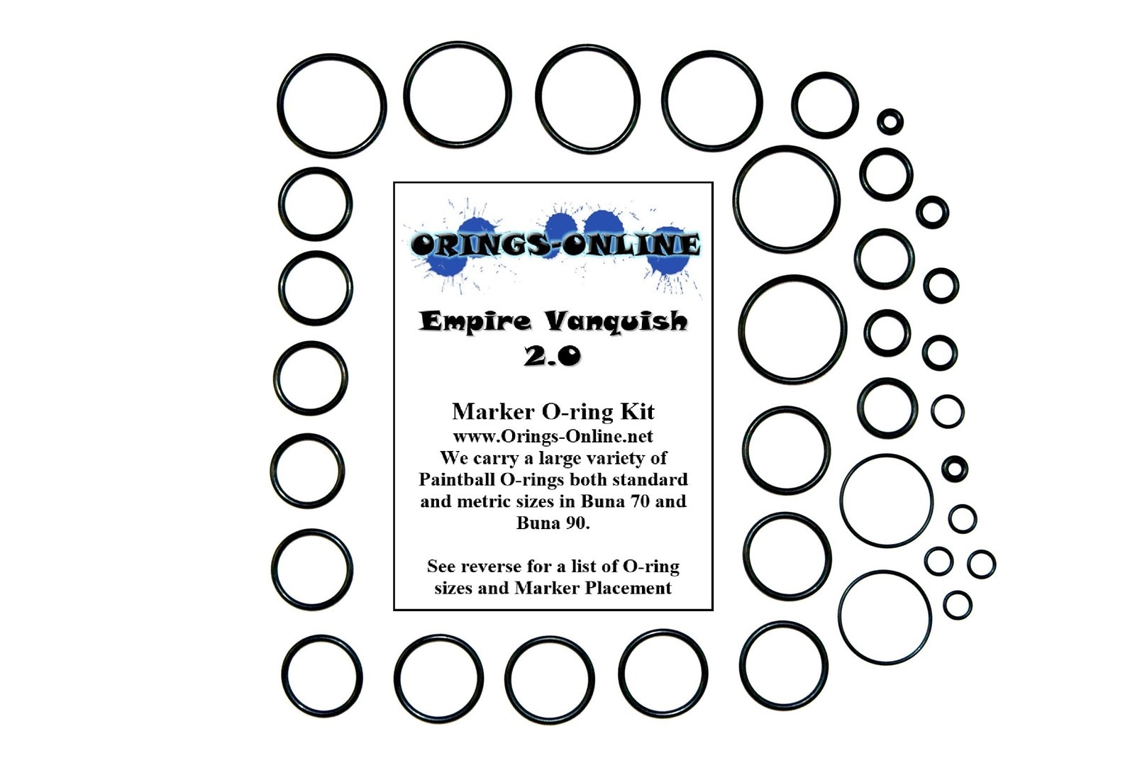 Empire Vanquish 2.0 Paintball Marker O-ring Oring Kit x 2 rebuilds / kits