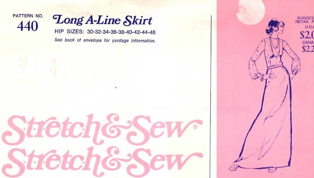 Vintage 1970s Stretch & Sew Sewing Pattern Women's A-LINE SKIRT 440 Sz 30-46 UC