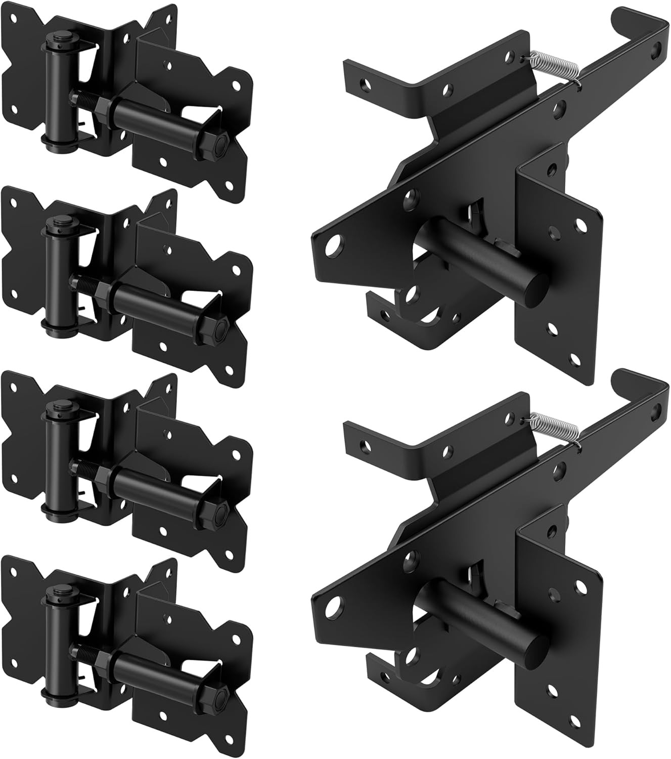 Stainless Steel Gate Hardware Kit, Self Closing Gate Hinges and Latch, Rust Proo