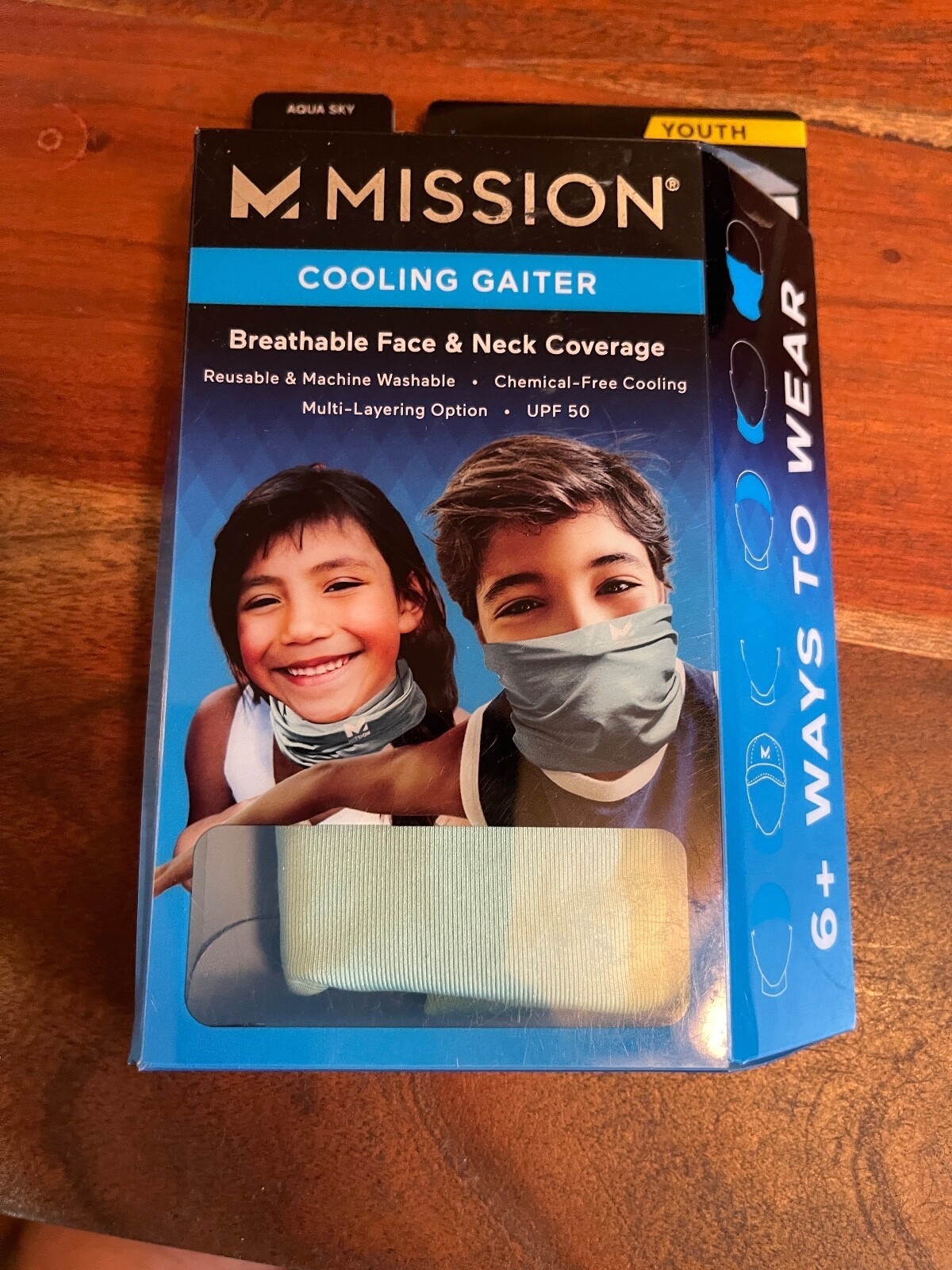 New Mission Cooling Neck Gaiter Face and Neck Covering Teal M2