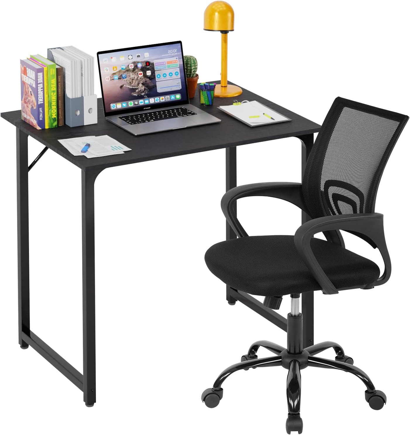 32 Inch Home Office Desk and Chair Set,32 Inch Computer Desk with Ergonomic Heig