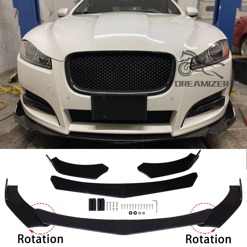 For Jaguar XF XE XJ Front Bumper Splitter Lip Diffuser Spoiler Chin Body Kit