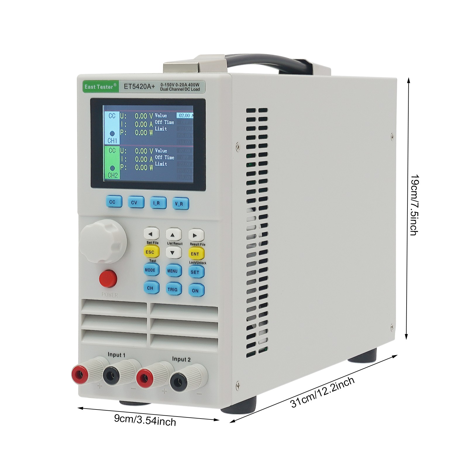 Programmable DC Electronic Load Tester Battery Tester Dual Channel Testing 400W