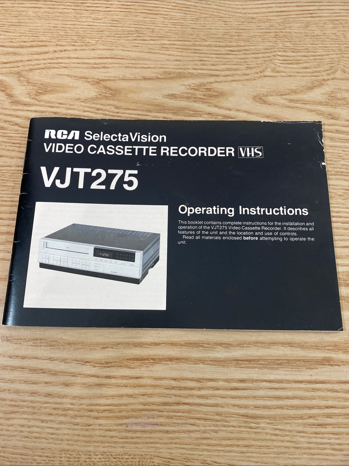 Vintage Original RCA SelectaVision Model VJP825 VHS VCR Owners Operating Manual