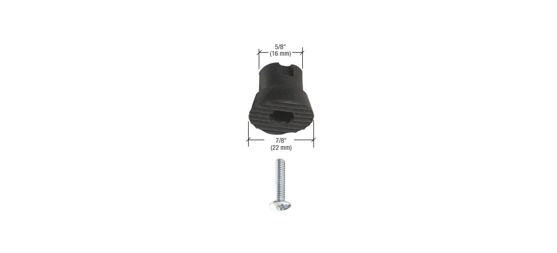 CRL Door Mounted Stop & Holder Replacement Tip Black 7/8" Dia Fits 5/8" Hole