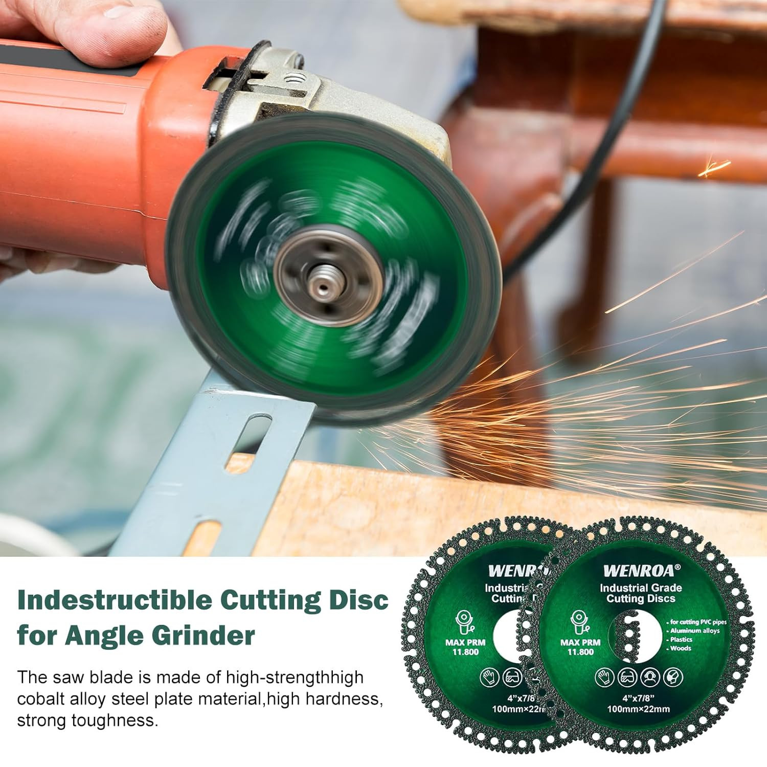2 Pack 4" Indestructible Disc for Grinder, Angle Grinder Cutting Disc Fits 7/8"