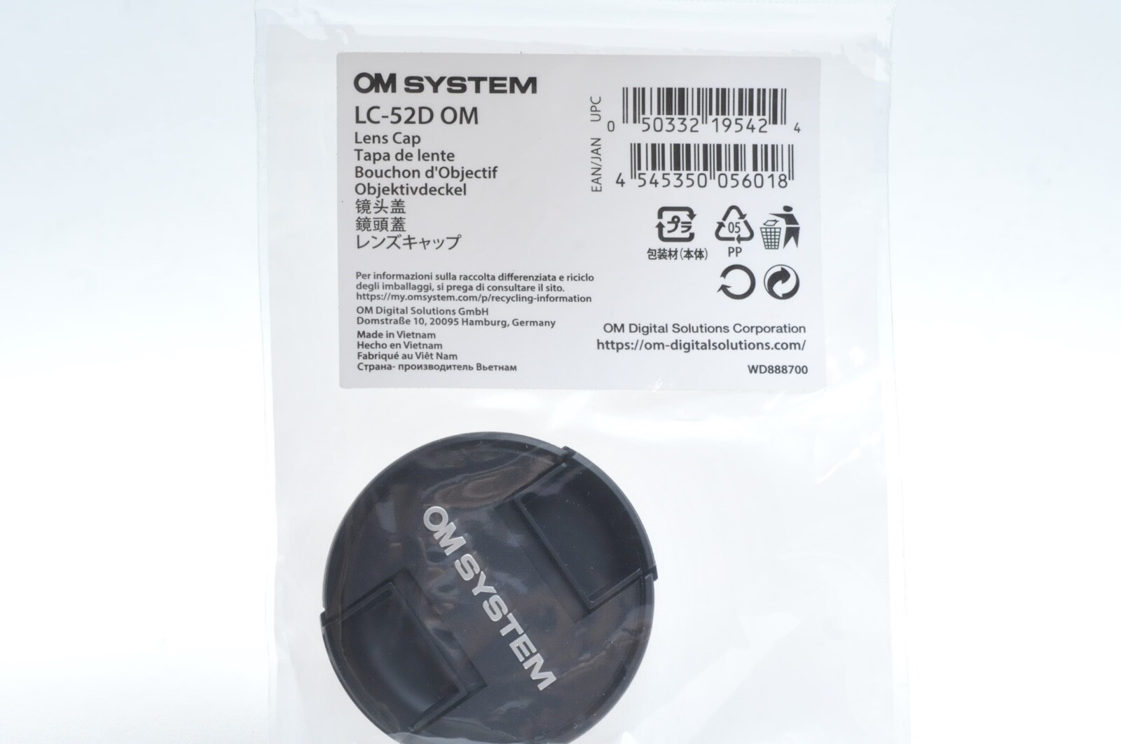 Olympus OEM OM SYSTEM LC-52D Lens Cap *New*