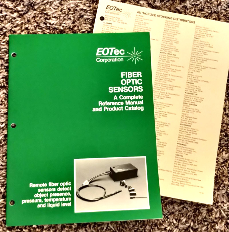 1986 EOTec Corporation FIBER OPTIC SENSORS reference manual & Catalog   C4