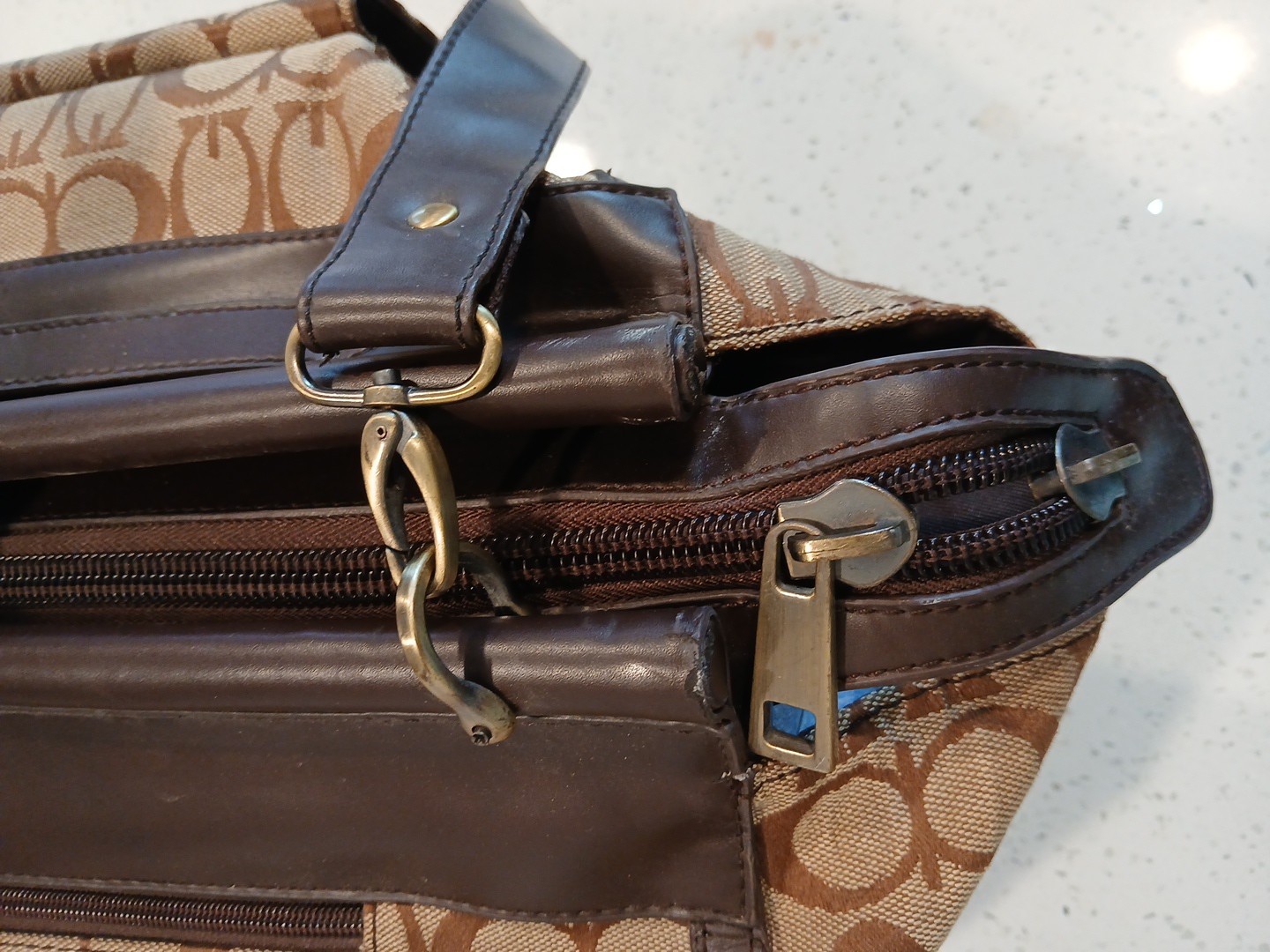 GG MONOGRAM IMMITATION LARGE DUFFLE HIGH QUALITY LEATHER & CANVAS UNISEX