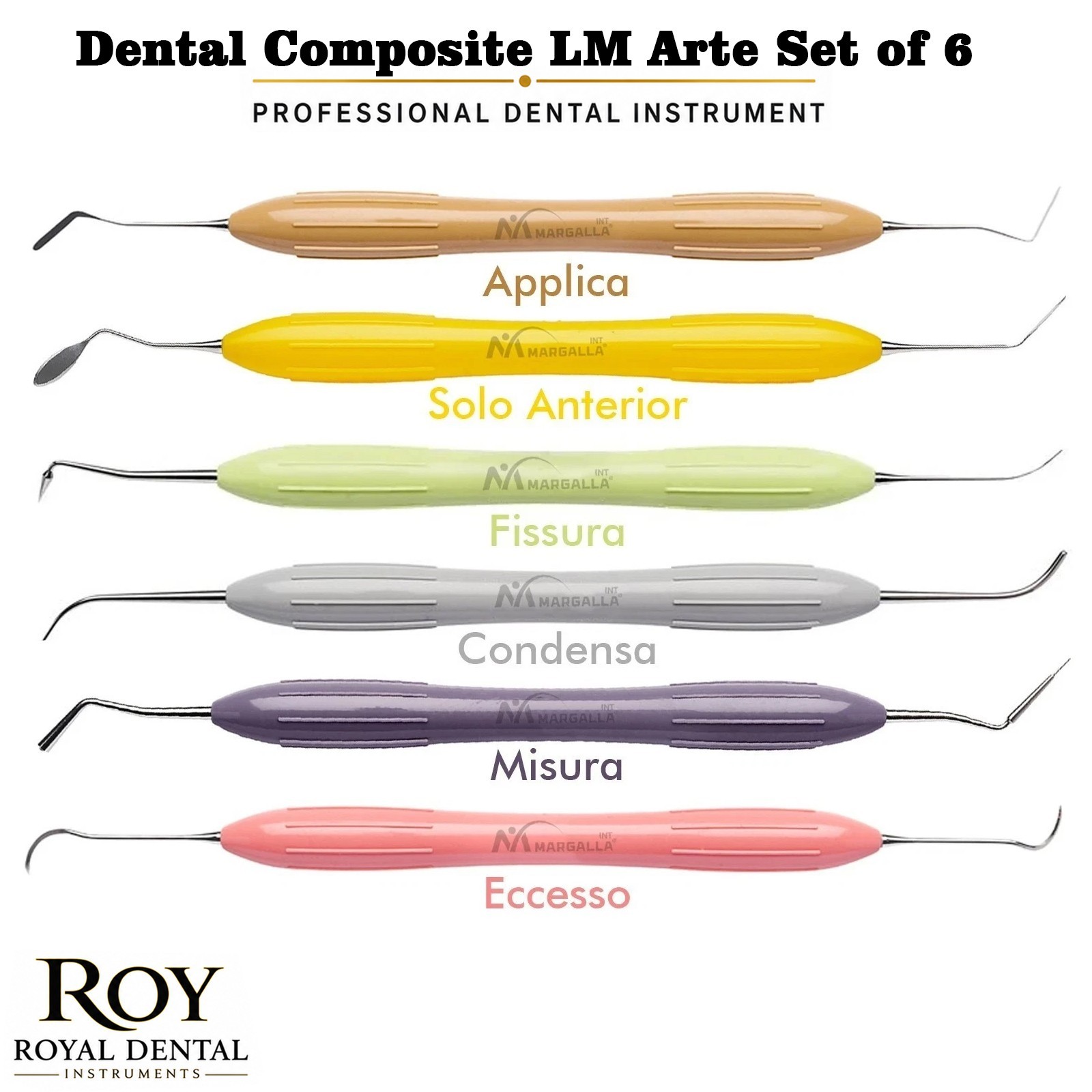 LM Arte Set of 6 Dental Composite Filling & Restorative Instruments