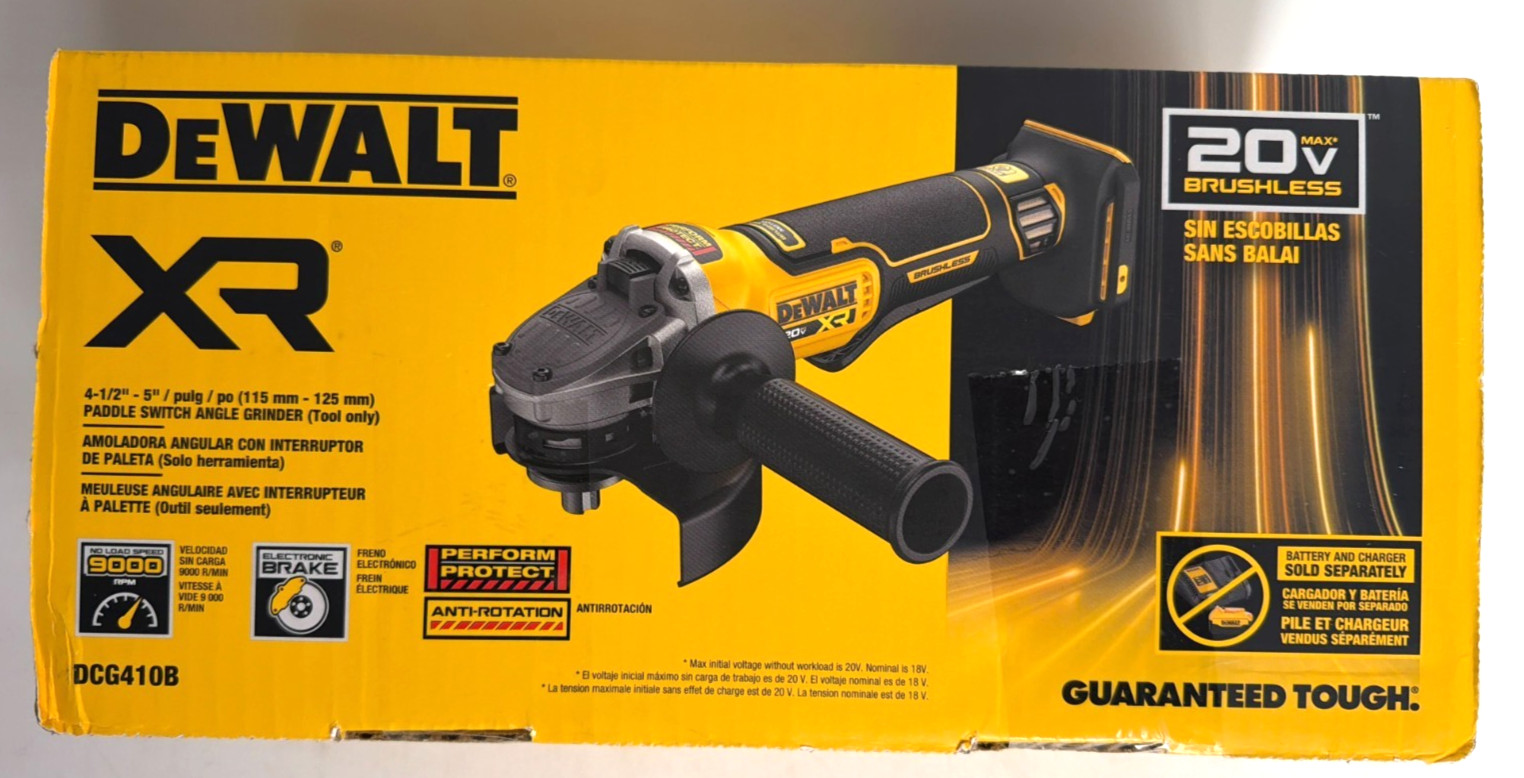 [NEW] (DCG410B) DEWALT 20V Brushless Cordless Angle Grinder - Tool Only