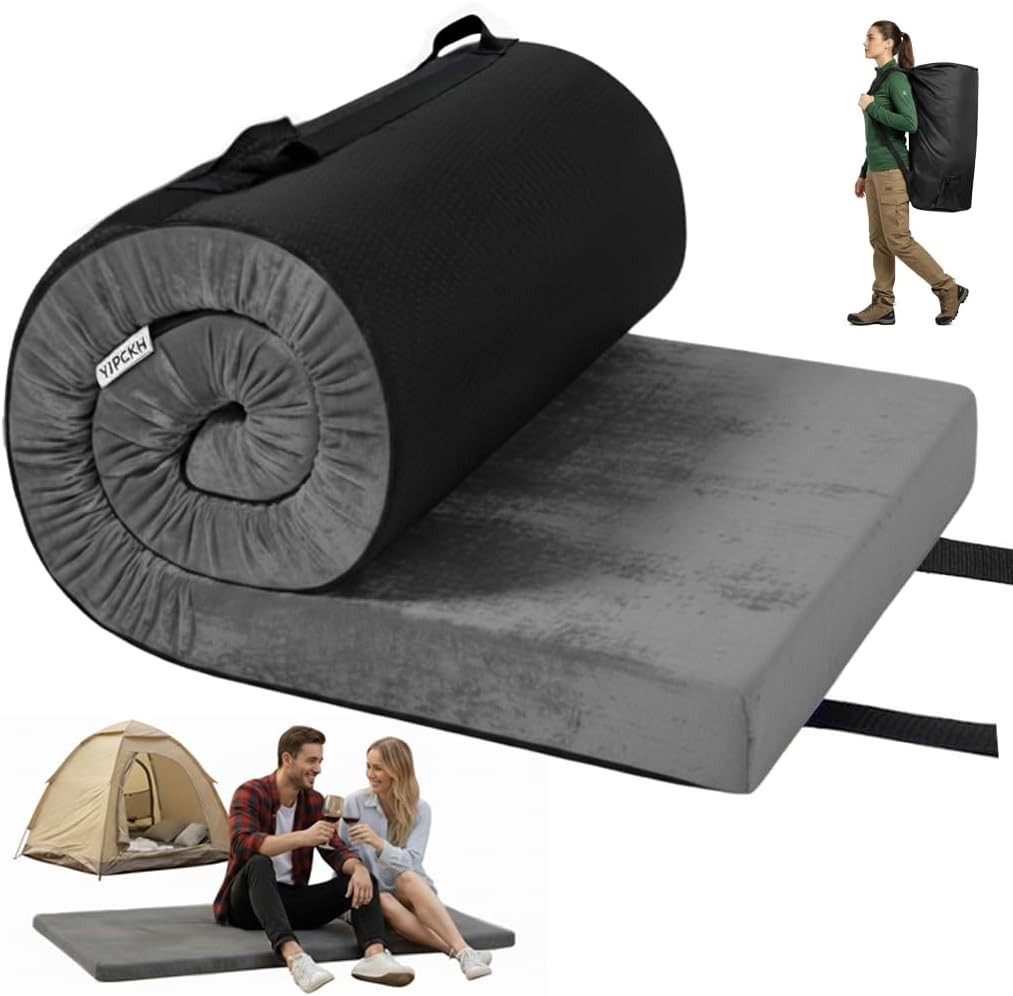74x24 Roll-Up Foam Camping Mattress – 30D High-Density Sleeping Pad with Bag