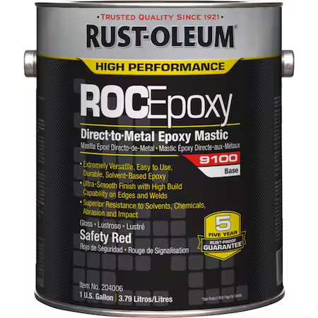 Rust-Oleum 204006 Paint Base, Safety Red, Gloss, 1 Gal, 125 To 225 Sq Ft/Gal,