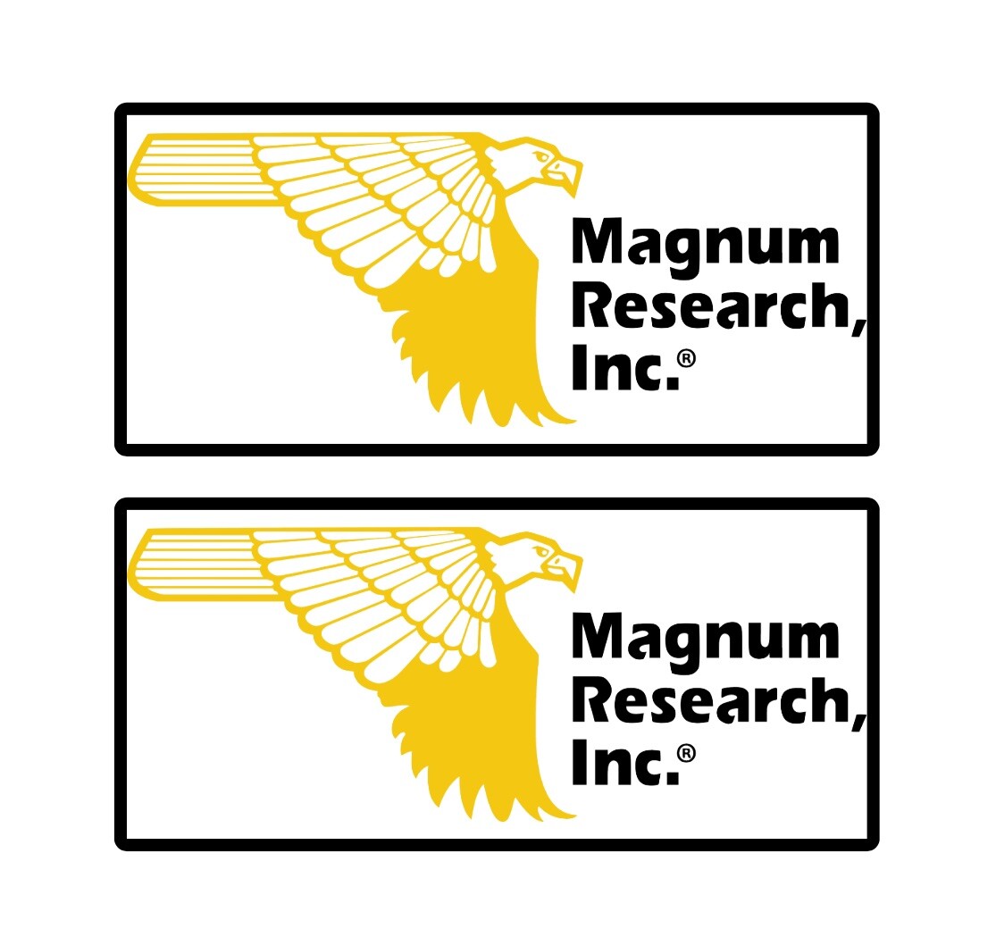 2 Magnum Research Inc Waterproof/Weatherproof High Quality Vinyl Stickers