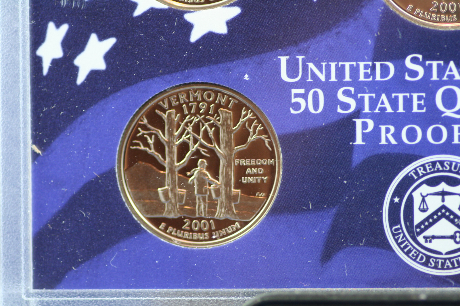 2001 State Quarters Proof Set Original US Mint Packaging