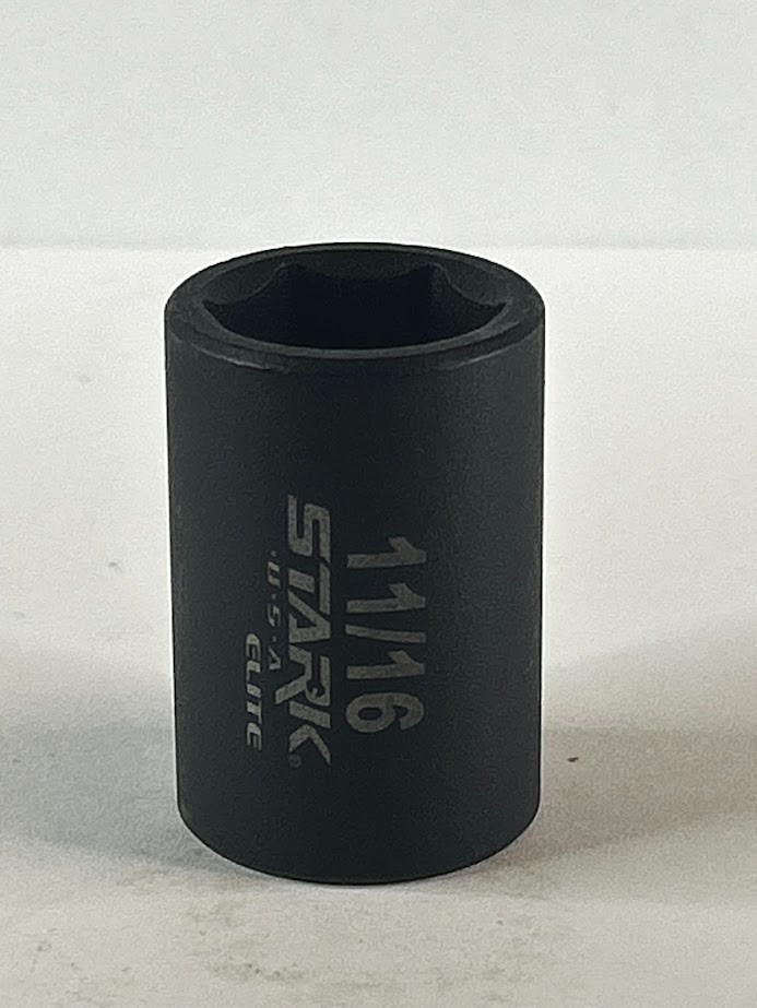 STARK   11/16"" x 1/2"  Impact Socket - 6 Point -  Free USA Shipping