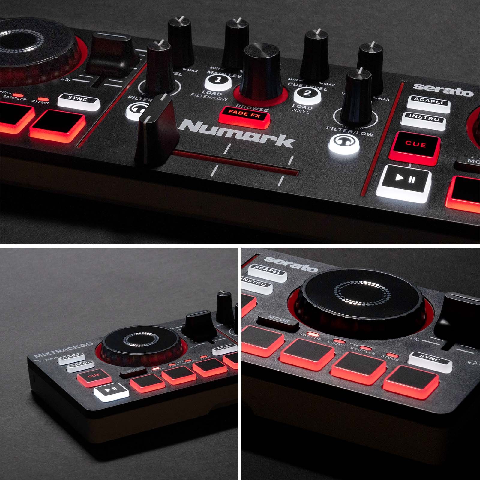 Numark MixTrack Go Ultra-Portable 2-Deck DJ Controller with Stems Control