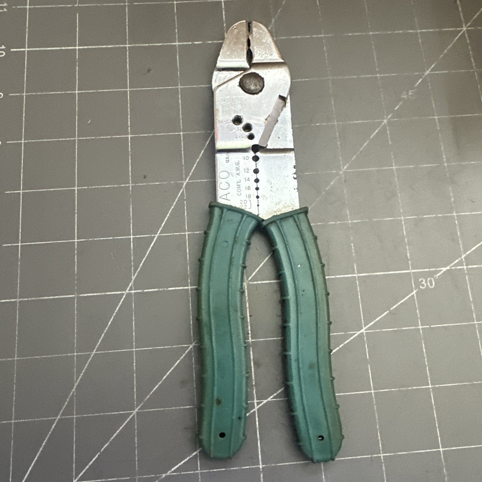 Vaco USA 1963 Electrician Wire Stripper Cutter Crimper Vintage Bolt Cutter