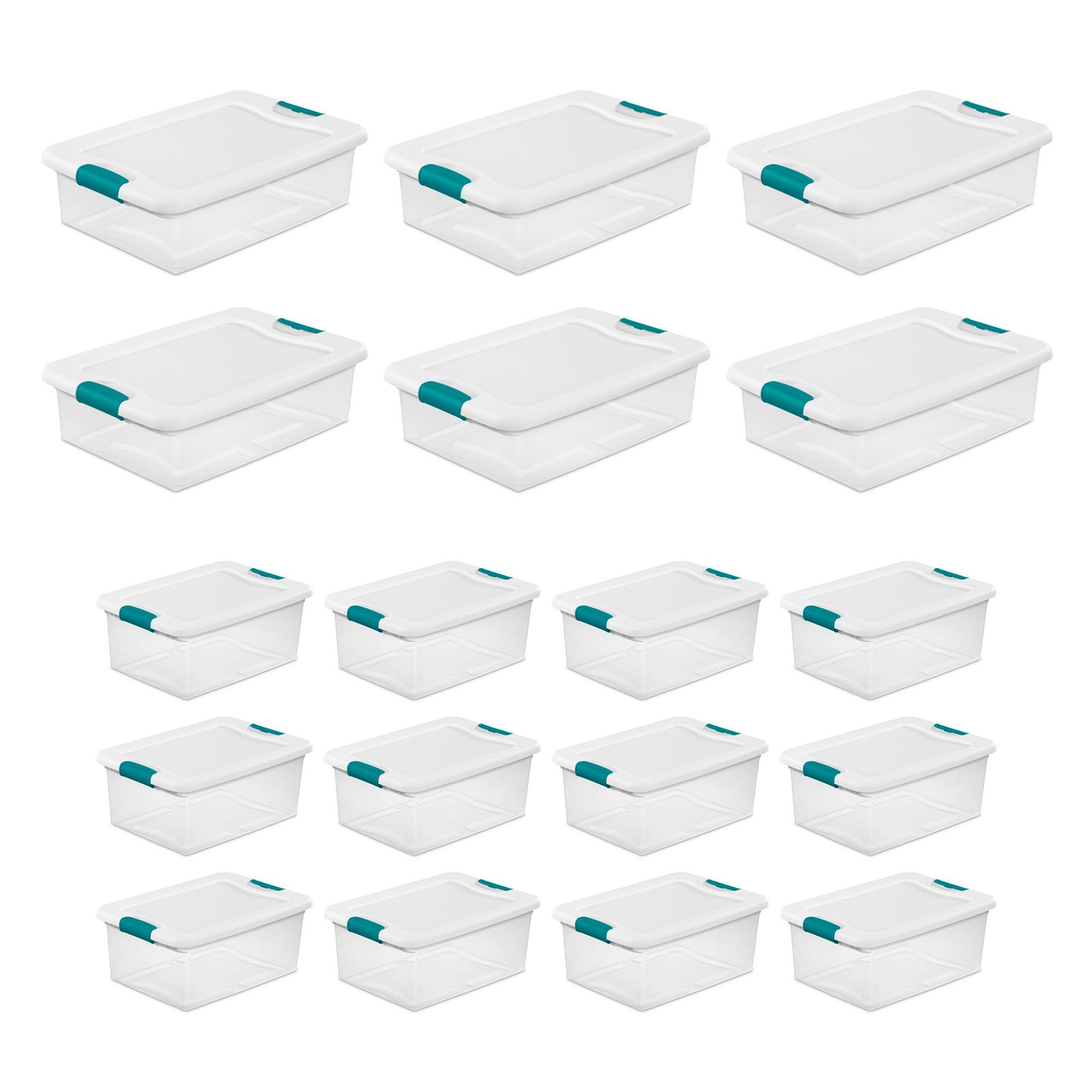 Sterilite 6 Sets of 32 Quart Latch Lid Tote & 12 Sets of 15 Quart Latch Lid Tote