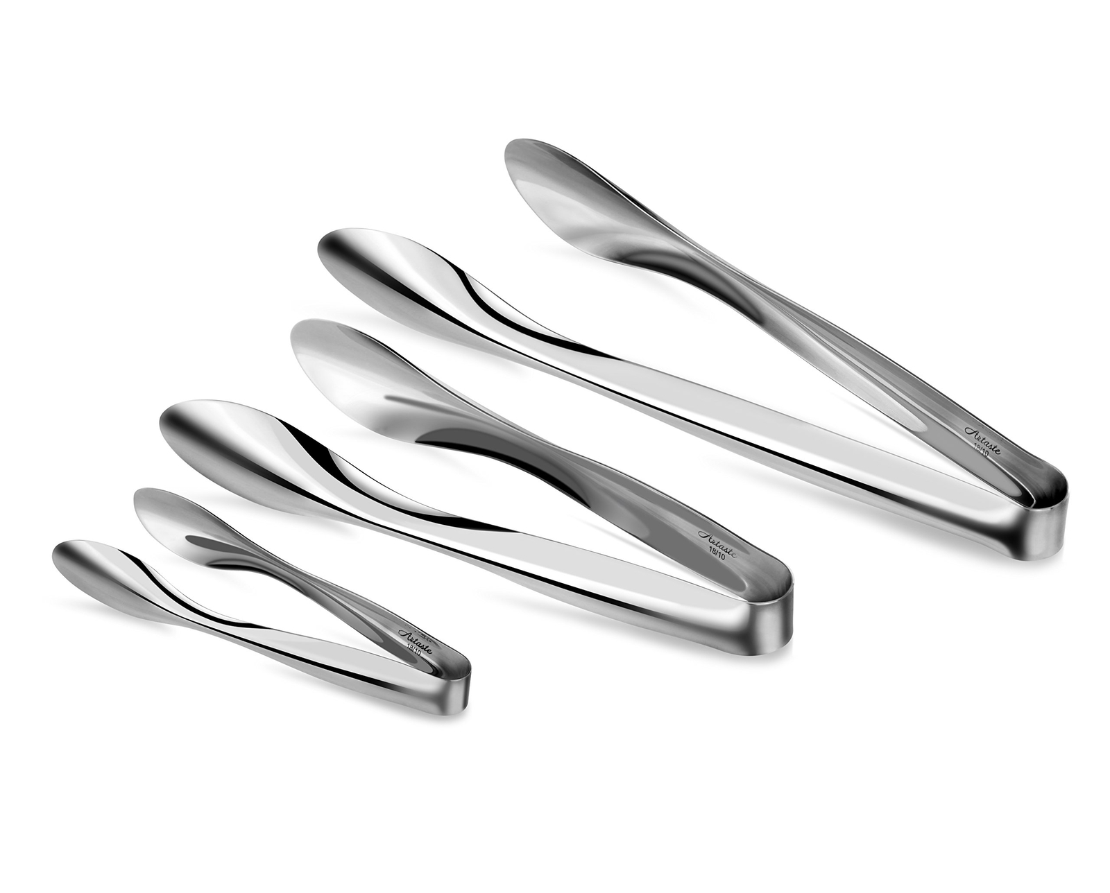 43167 Rain 18/10 Stainless Steel Utility Tongs Set of 3