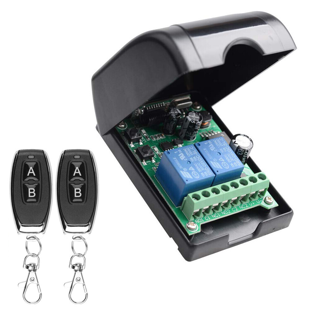12V 2CH Channel Relay RF Wireless Remote Control Switch 2 Transmitter+Receiver