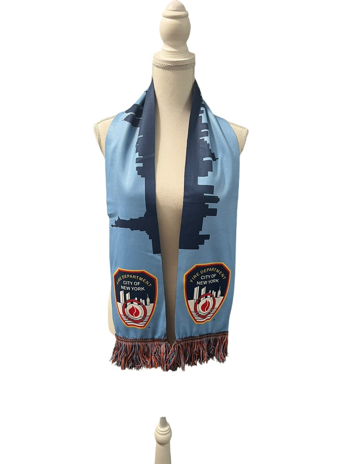 City of New York Fire Department New York’s Bravest Fringed Scarf by Puffneck OS