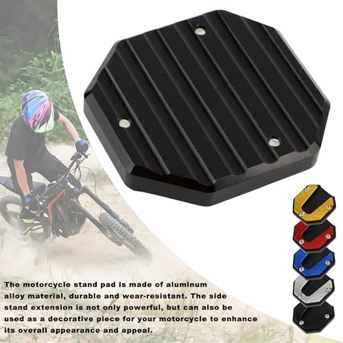 Motorcycle Kickstand Plate,Aluminum Alloy Extension Side Stand Foot Pad Blue