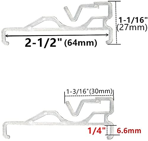 Valance Clips 10pcs 2.5inch Clear Plastic Hidden Retainer One Size, Silver