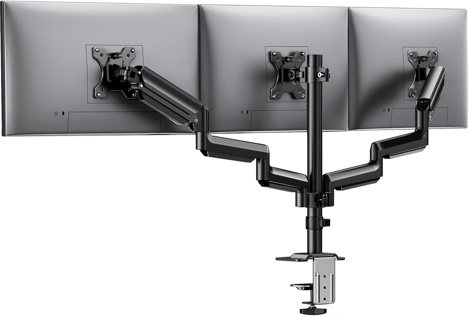 HUANUO Triple Monitor Mount for 13-27 Inch Computer Screens, Gaming 3 Monitor De