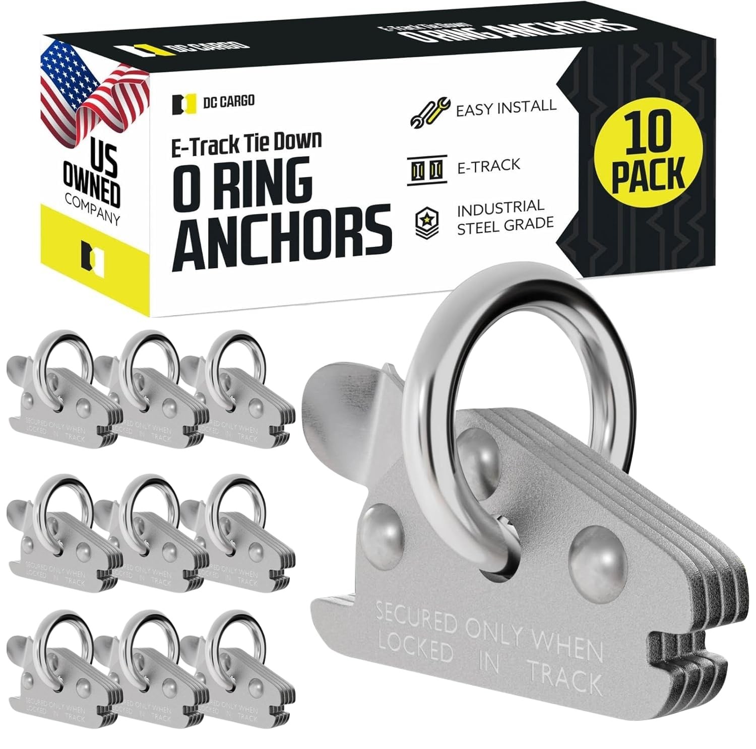 DC Cargo Mall Extra Heavy Duty Steel O-Ring (Pack of 10) 6000Lbs 10-pack