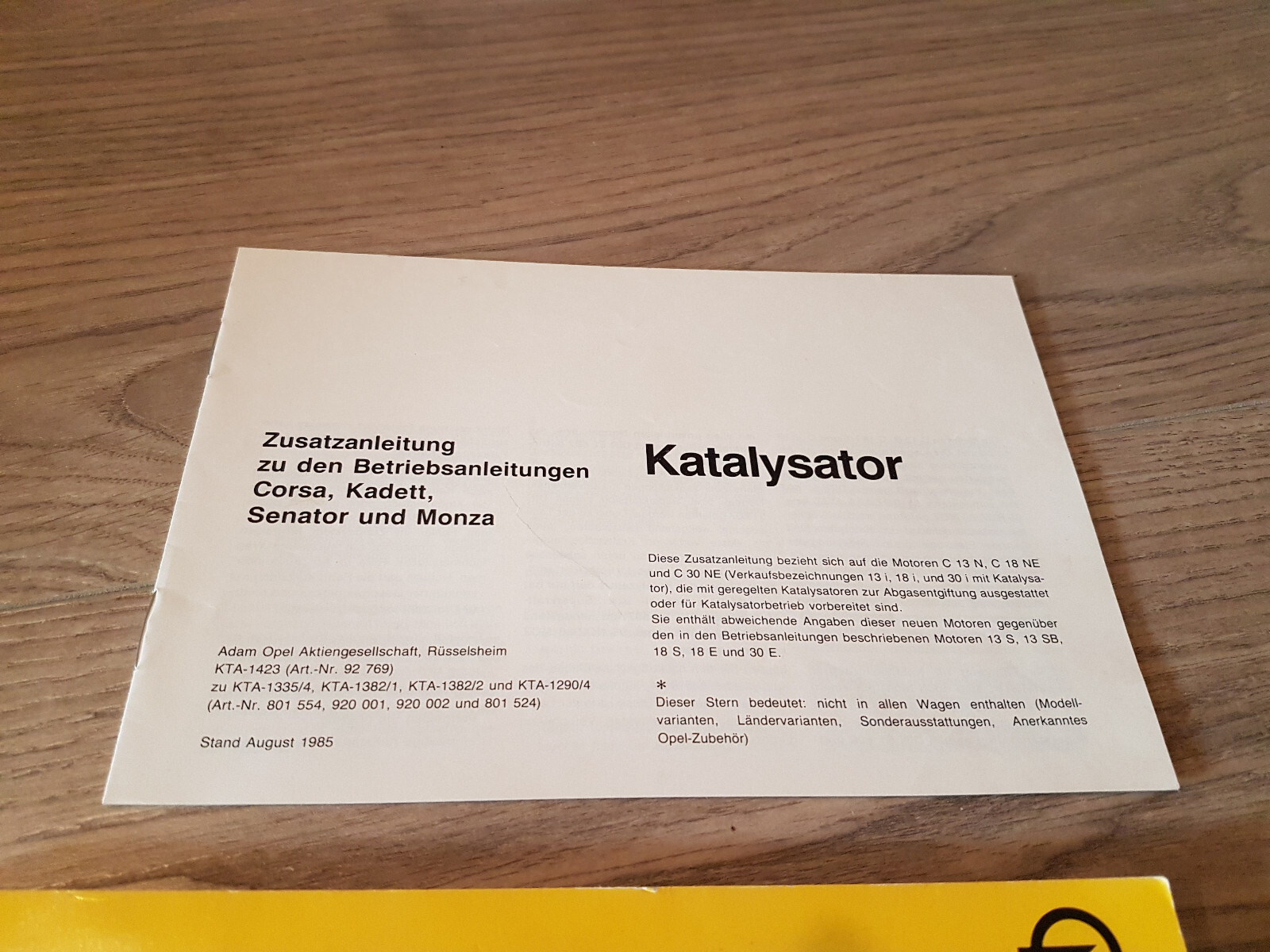 NEW Opel Kadett E operating instructions 1985 operating instructions manual logbook