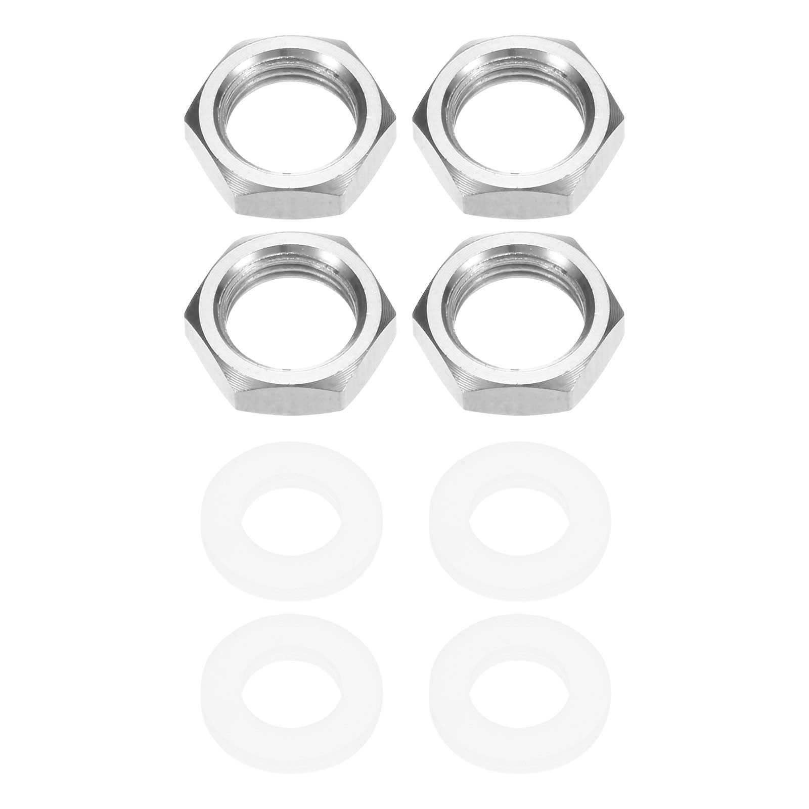 4 Pcs 304 Stainless Steel G 1/8" Thin Pipe Fitting Hex Locknuts with Washer