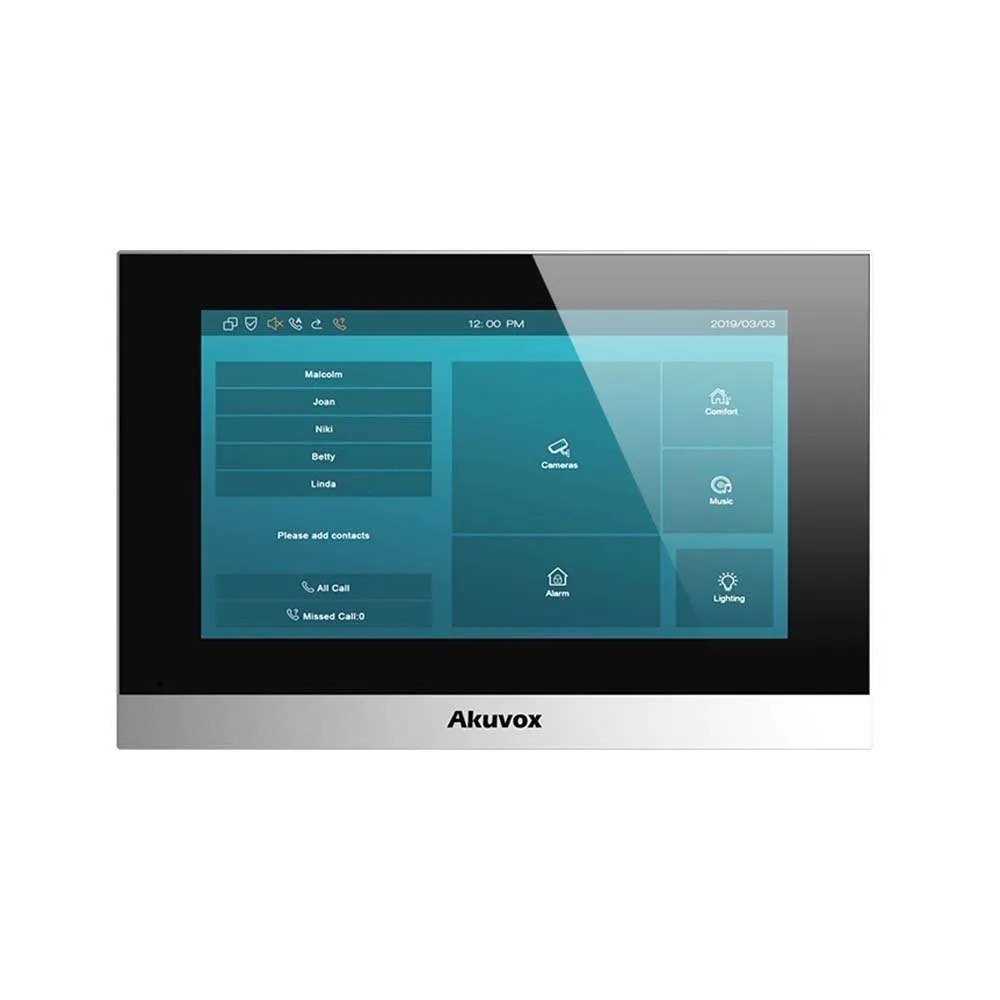 Akuvox C313W-2 IP 2-Wire 7" Touchscreen Indoor Monitor with Wi-Fi & SIP Support