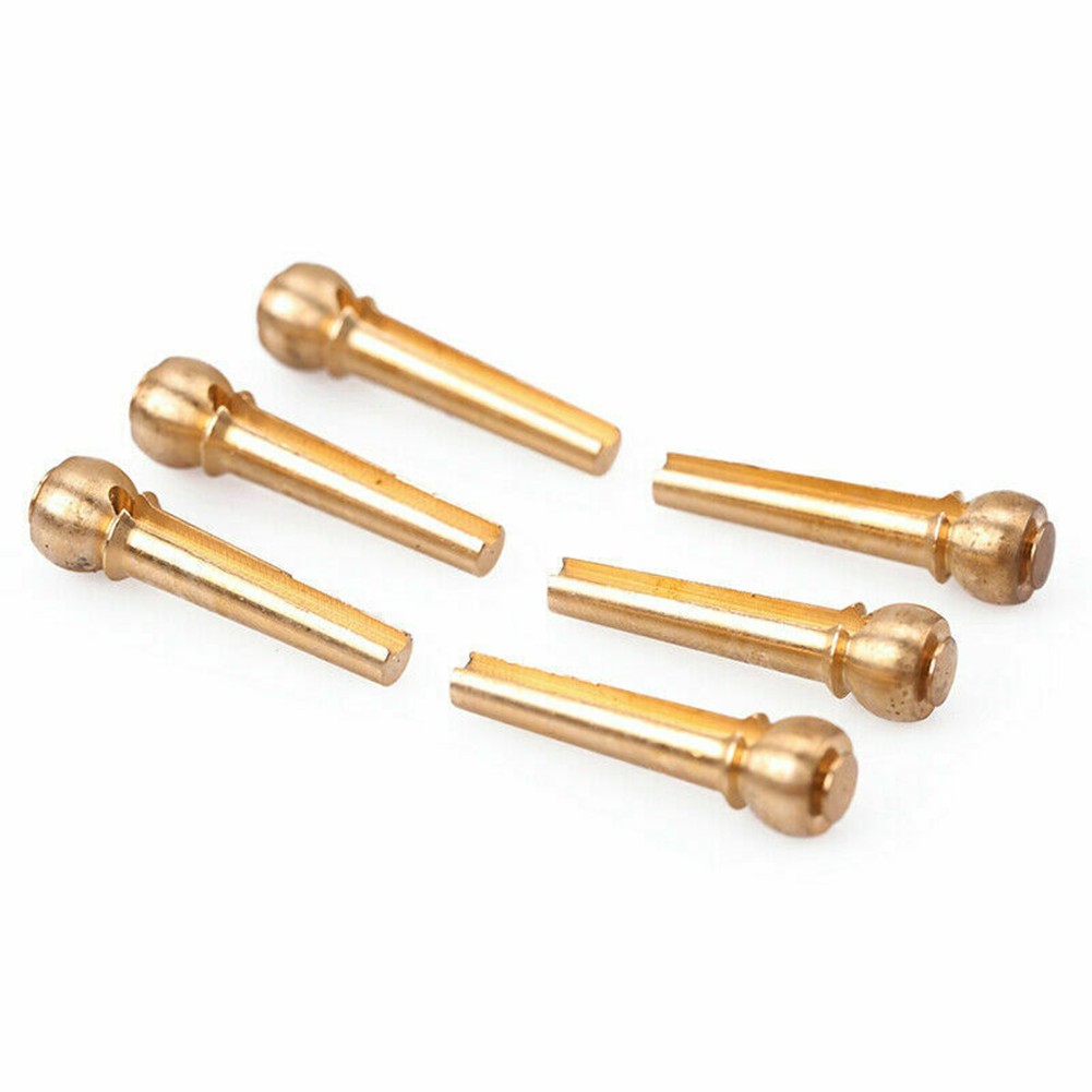 6x Acoustic Guitar Brass Bridge Fixed Pins Cone String Dot Solid String Nails